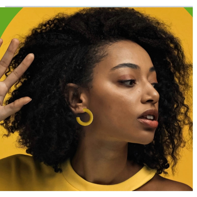 Mustard - Colored Clay Hoops Earrings
