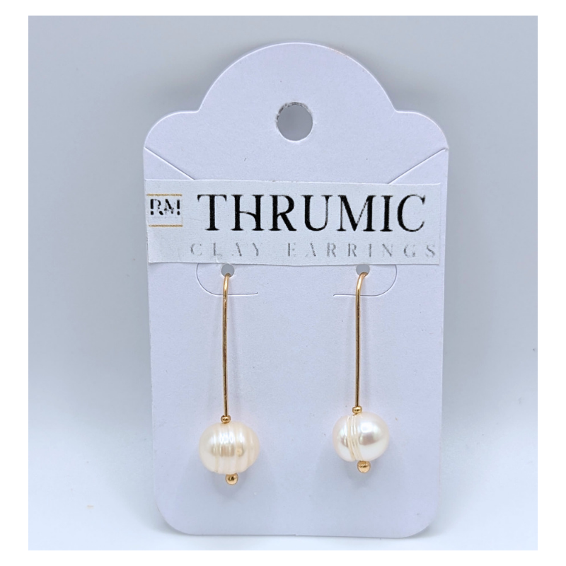 Gold Cord Pearl Earring
