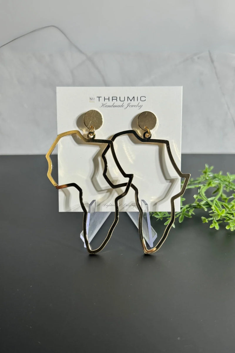 African Map Earrings