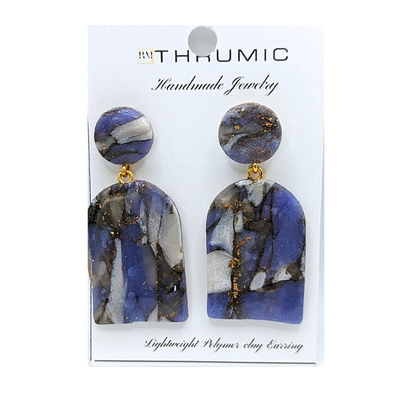 Blue Marble Arch Earring
