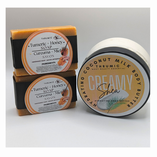 Tumeric + Honey Soap & Hydrating Coconut Milk Body Butter Kit