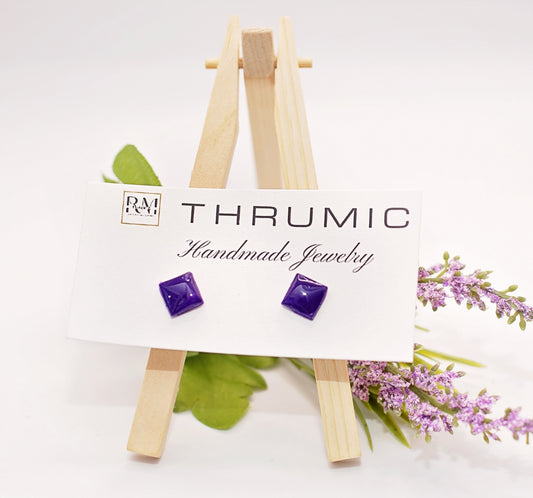 Purple Mini Square Stud