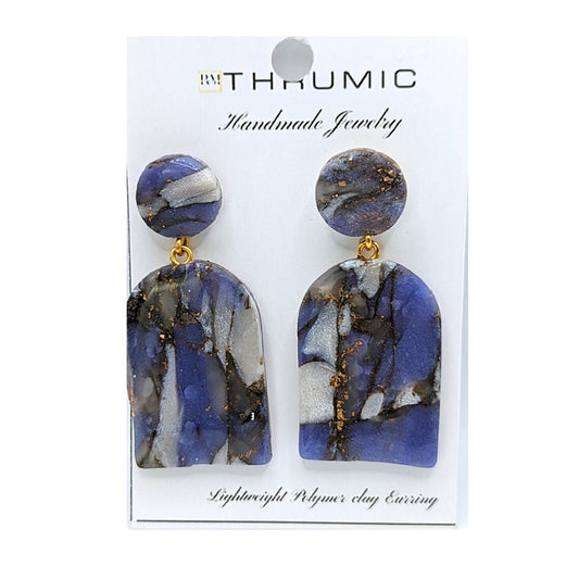 Blue Marble Arch Earring